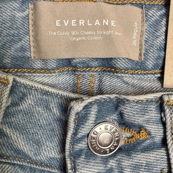 NWT Everlane Curvy 90s Cheeky Straight Jeans Light Wash size 26 high rise - Picture 4 of 6